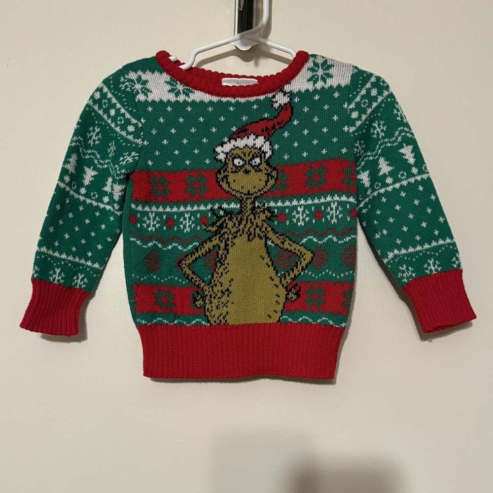 The Grinch DR Seuss Christmas Holiday Green Ugly Sweater Size 6-9 Months XMas